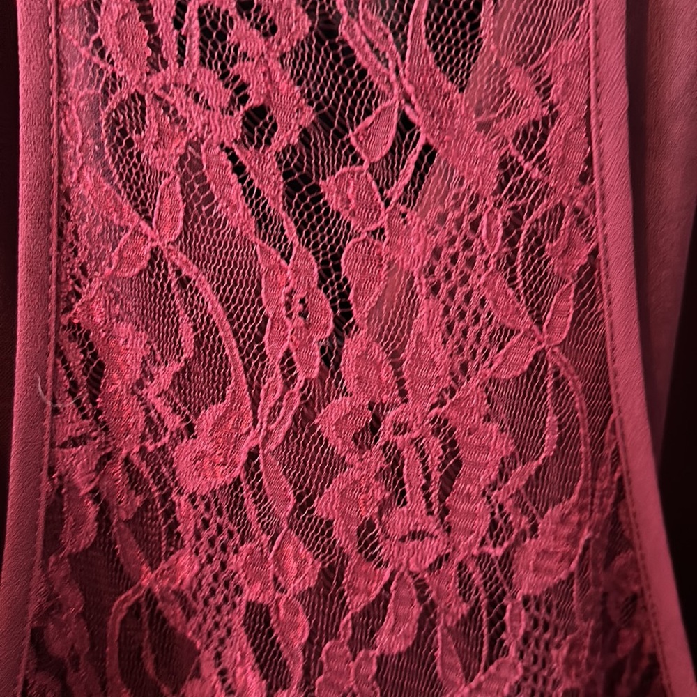 Lace Razor Back Red/Maroon Dress - Picture 3 of 5